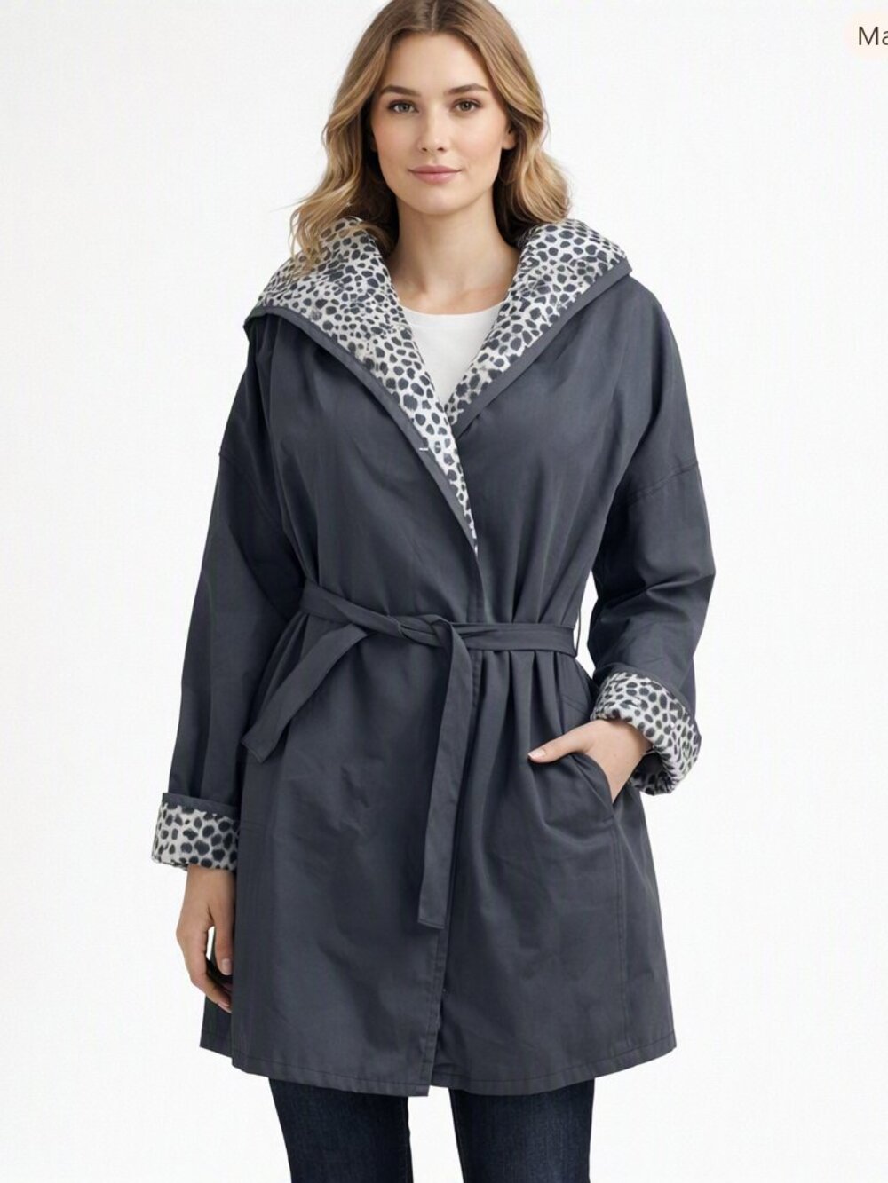 Totes multi-season rain jacket Hooded Leopard Print Size XL